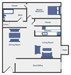 1 bedroom apartment floor plan